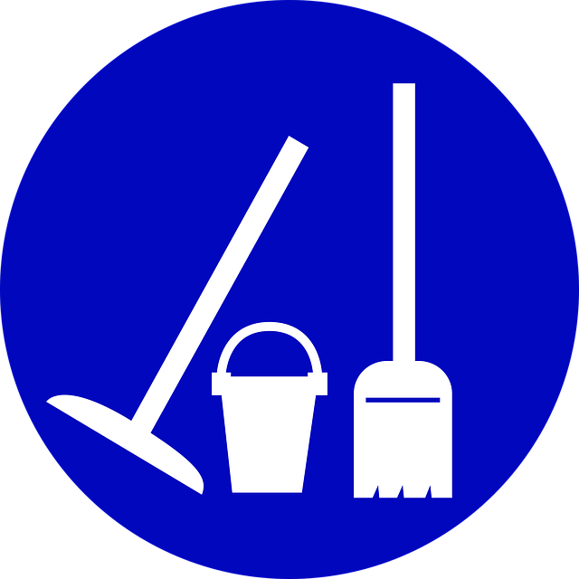 illustration of cleaning service equipment sign